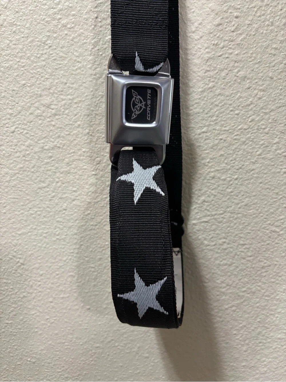 Corvette Black Star Seatbelt-Style Belt - Men's Accessories